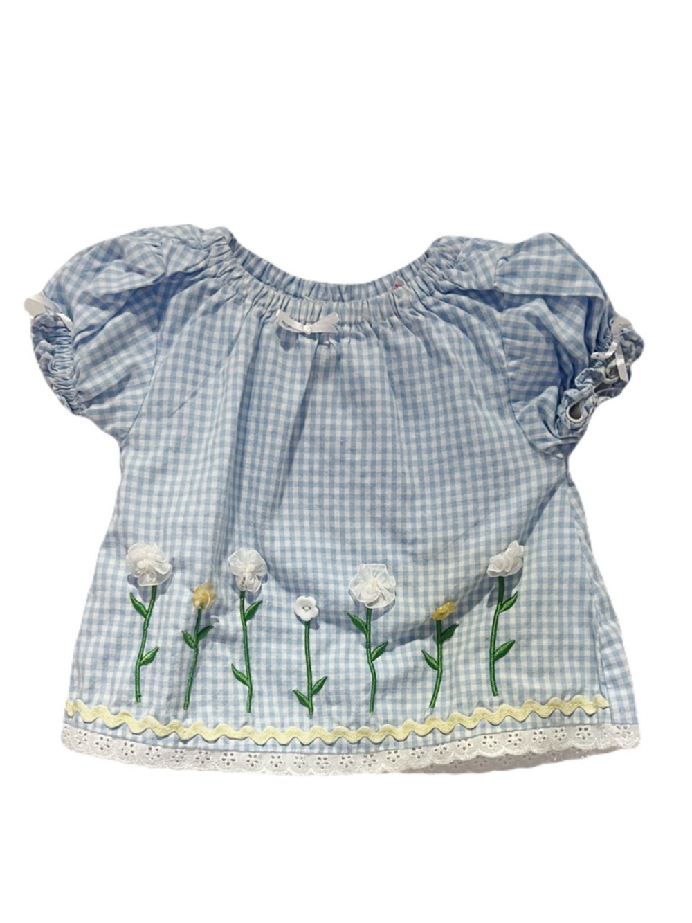 Little Lindsey vintage gingham top